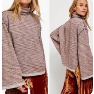 Free People We the Free Sunny Days Oversized Colorful Weave Turtleneck. Size XS